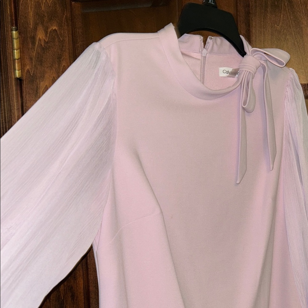 Calvin Klein Light Lavender Long Sleeve Dress 14 - Picture 2 of 7